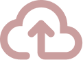 icon for cloud backups that is light red in color
